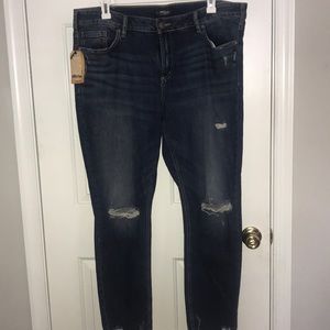 Distressed Plus Size Silver Jeans